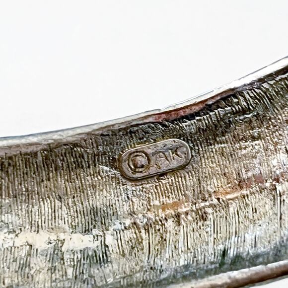 Anne Klein Vintage Textured Silver Bangle Bracelet - Picture 6 of 6